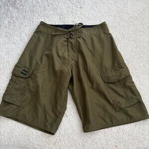 Hawaiian Olive Cargo Men Board Shorts